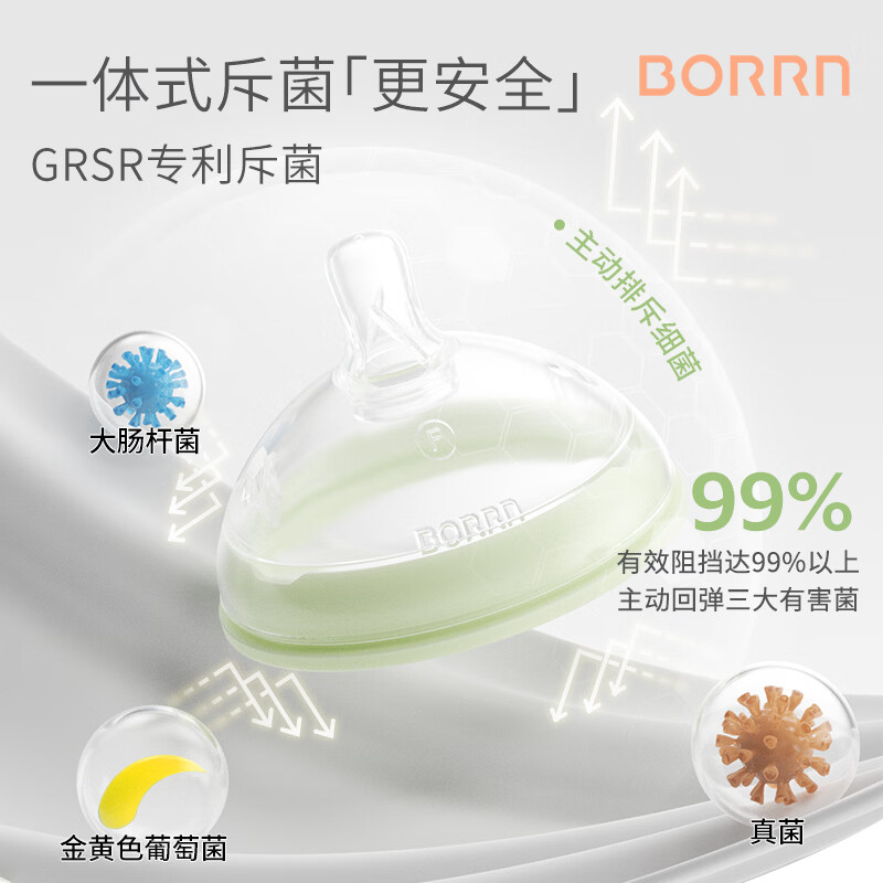 BORRN斥菌专利PPSU奶瓶防胀气设计重力球吸管吸管杯大容量0-12个月以上 300ml吸管杯(自带吸嘴适合6个月以上)
