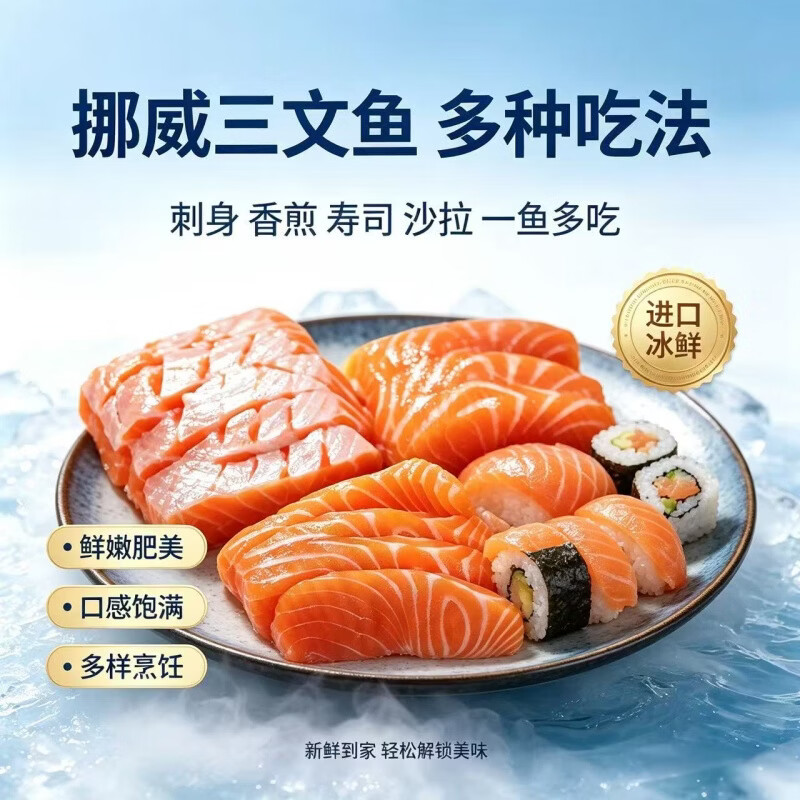 进口冰鲜三文鱼整条桑福德帝王鲑 法罗皇冠 挪威三文鱼整条可分切 挪威三文鱼 整条 16斤 【可备注分割】