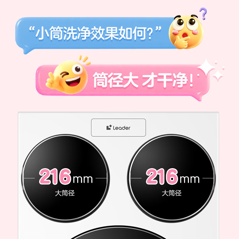 统帅三筒快净0手洗 海尔智家出品 懒人滚筒洗衣机全自动三合一三缸分区洗 以旧换新 一级能效 国家补贴 【全球首发】XQGL125-MBLDE697WU1