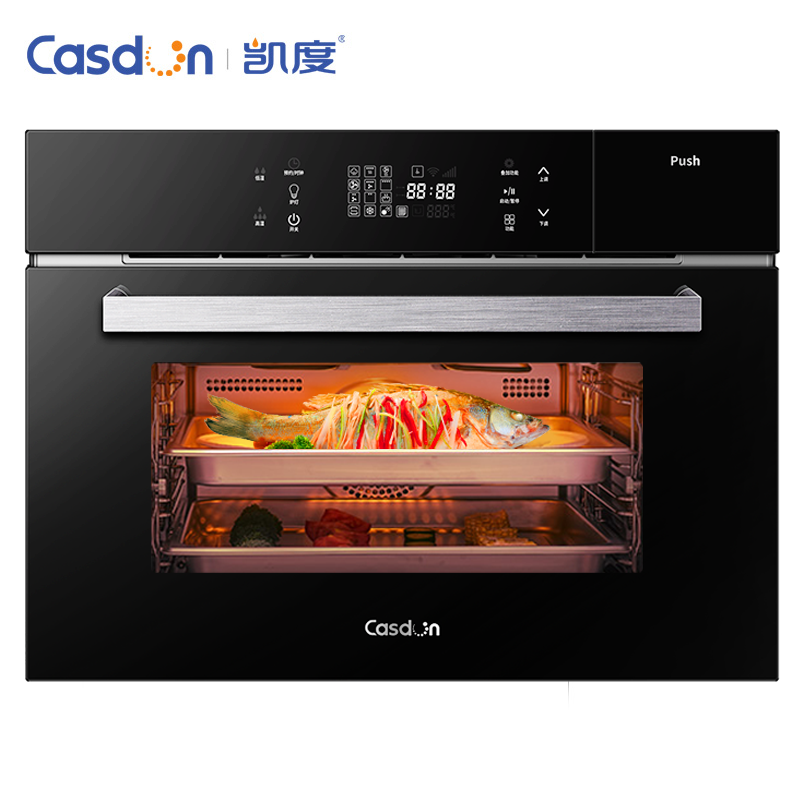 凯度（CASDON） 烤箱电蒸烤箱蒸箱嵌入式家用大容量二合一蒸烤一体机蒸汽炉 黑晶款 FD延迟发货 SR56B-FD