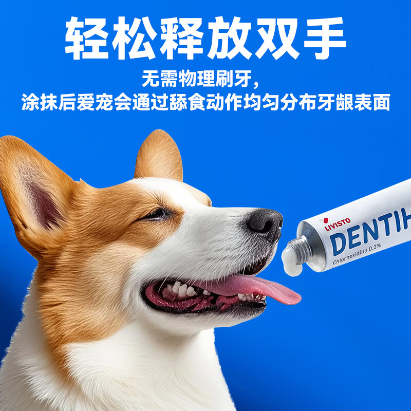 汉维宠仕 宠齿健livisto dentisept洁牙凝胶20g狗缓解牙石口腔清洁