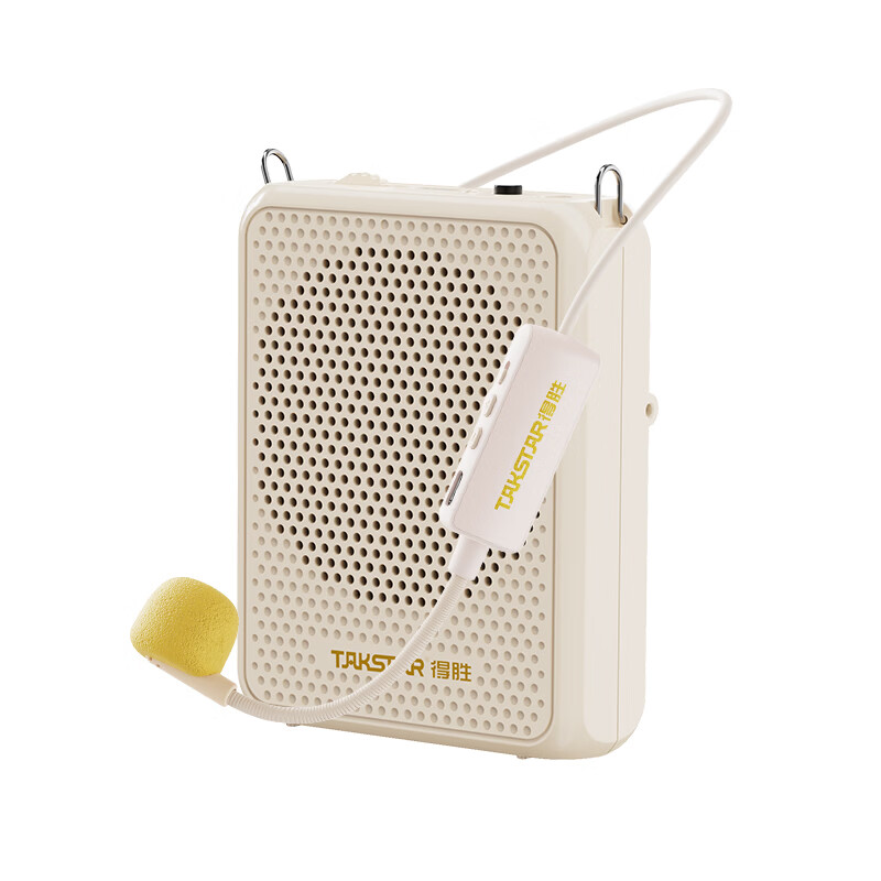 得胜(TAKSTAR)E126W 便携式无线扩音器户外蓝牙无线导游培训老师上课讲课卖场摆摊专用小蜜蜂头戴式耳麦扩音机 E126W(2.4G版) 无线扩音器 米色