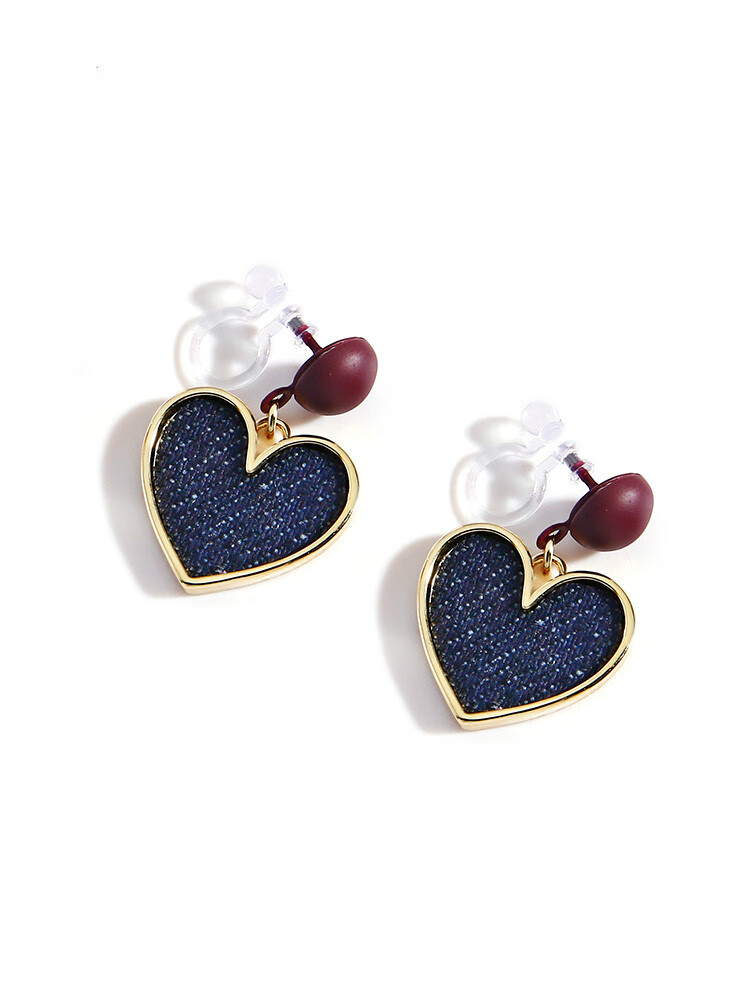 SICCSAEE 可愛少女耳環(huán)夾款無(wú)耳洞女愛心耳飾法式網(wǎng)紅百搭學(xué)生假耳釘 心動(dòng)的聲音【隱形耳夾】(無(wú)耳洞)