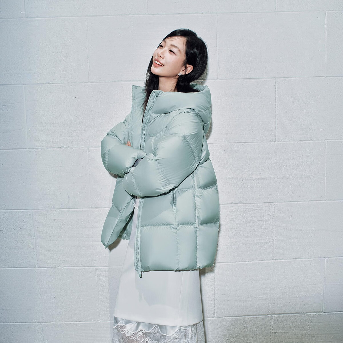 森马(Semir)轻松|森马羽绒服女冬防泼水防风发热抗静电90绒子2026新款厚外套 粉绿(白鸭绒)A41448 M
