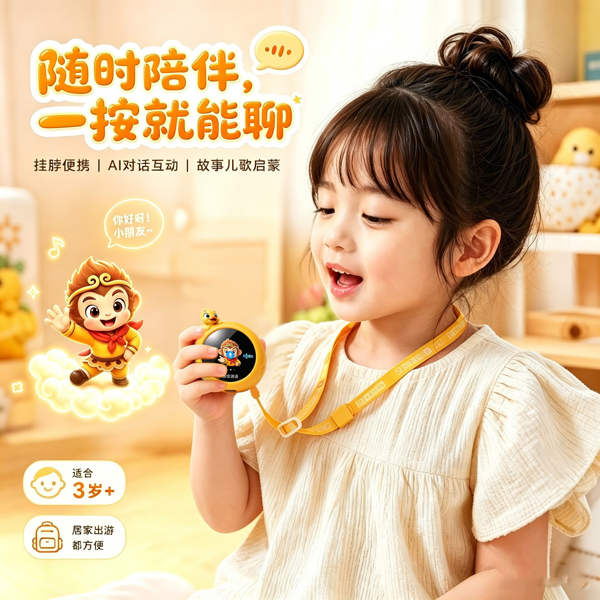 艾尼卡多功能儿童 AI 早教机拍图识万物视频通话可插卡小孩智能陪伴手表早教机学习机 熊猫(白色) 赠送1年免费流量