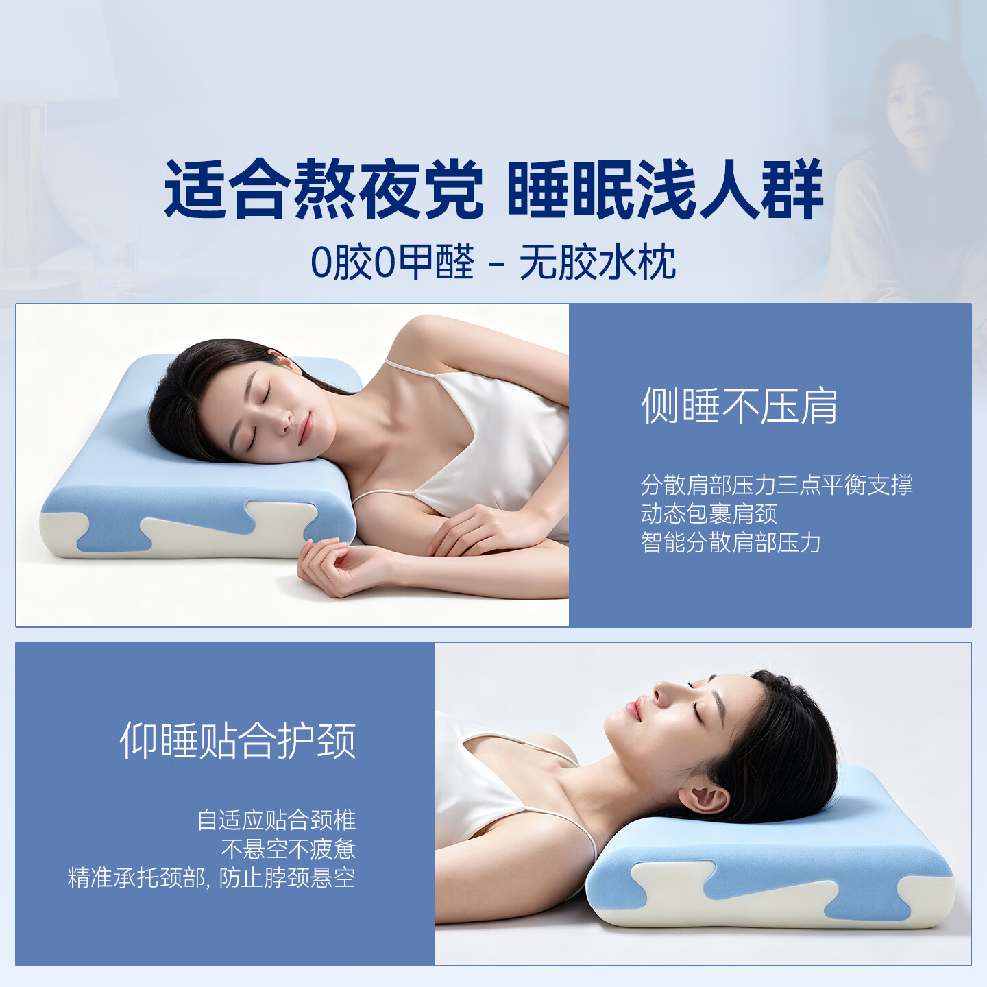 棉花糖和羊记忆棉枕头护颈椎枕枕头枕芯深睡眠成人慢回弹学生宿舍枕头侧睡枕 【两只装】 云端睡感0醛0异味 清芯枕(枕芯*2) 高枕 12cm *70cm*42cm