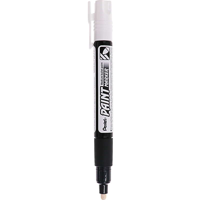 派通（Pentel）彩色圓頭油漆筆 防水速干記號筆粗頭大字廣告筆MMP20 白色單支裝