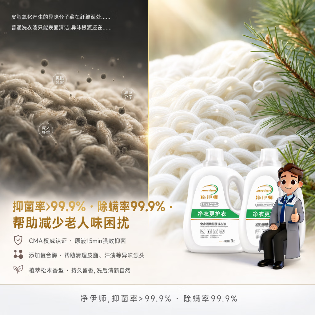 净伊师长辈衣物帮助减少老人味抑菌洗衣液 1瓶