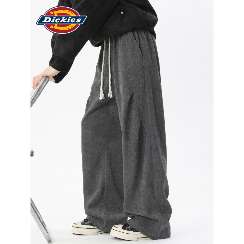 Dickies美式复古休闲裤男士2026秋季新款宽松垂感百搭时尚运动长裤子男装 黑色 【官方正品】 5XL 【建议215-235斤】