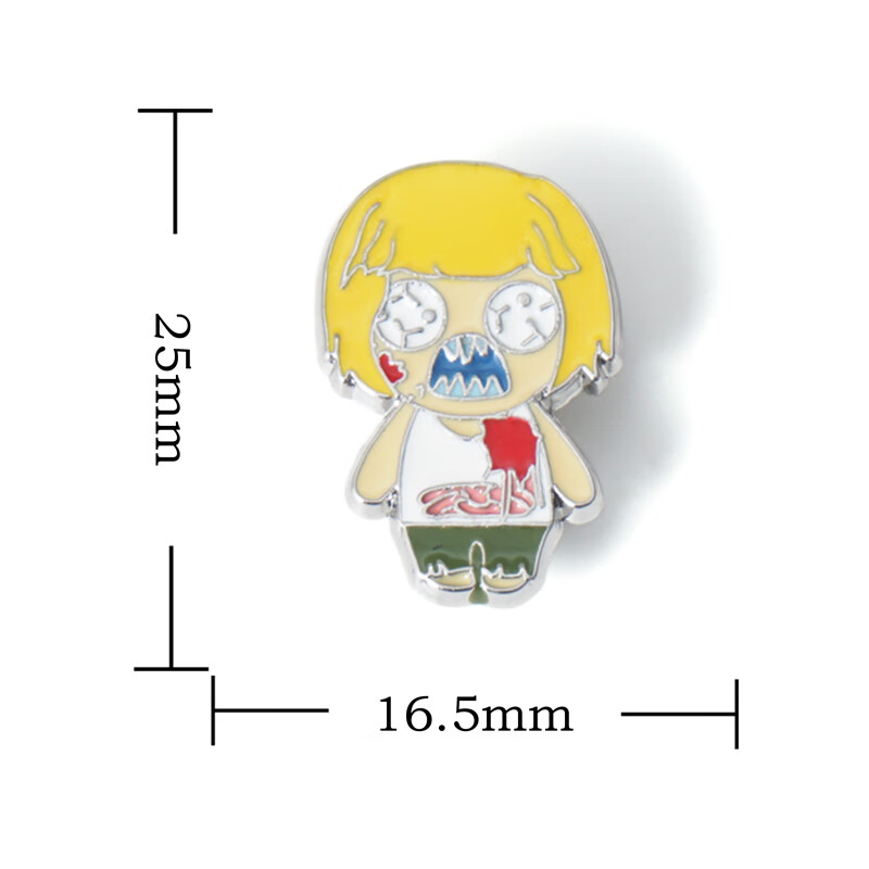 海洛迪 万圣节装饰惊恐女孩合金胸针书包配饰服饰个性搞怪徽章 惊恐