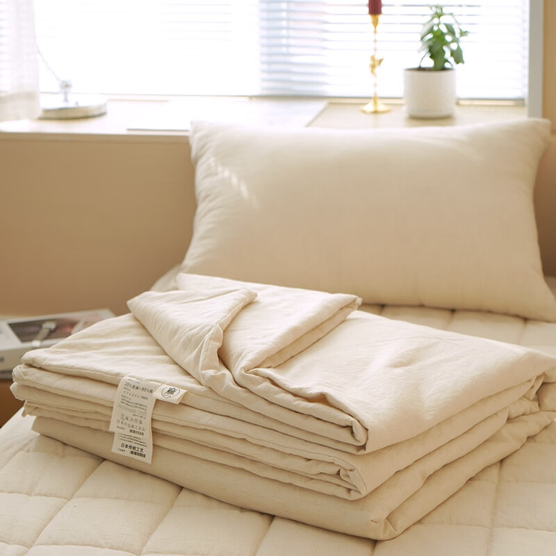亚麻夏凉被 夏季日式全棉亚麻被子单人空调被夏凉被可机洗棉夏被l