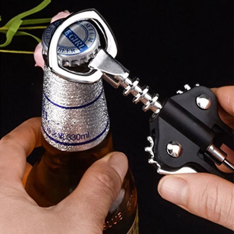 CRHMMFLF红酒开瓶器家用葡萄酒啤酒香槟手动起酒器不锈钢倒酒器套装 SETL款【全新升级款】 红酒搭档【开瓶省力+钻头加强】