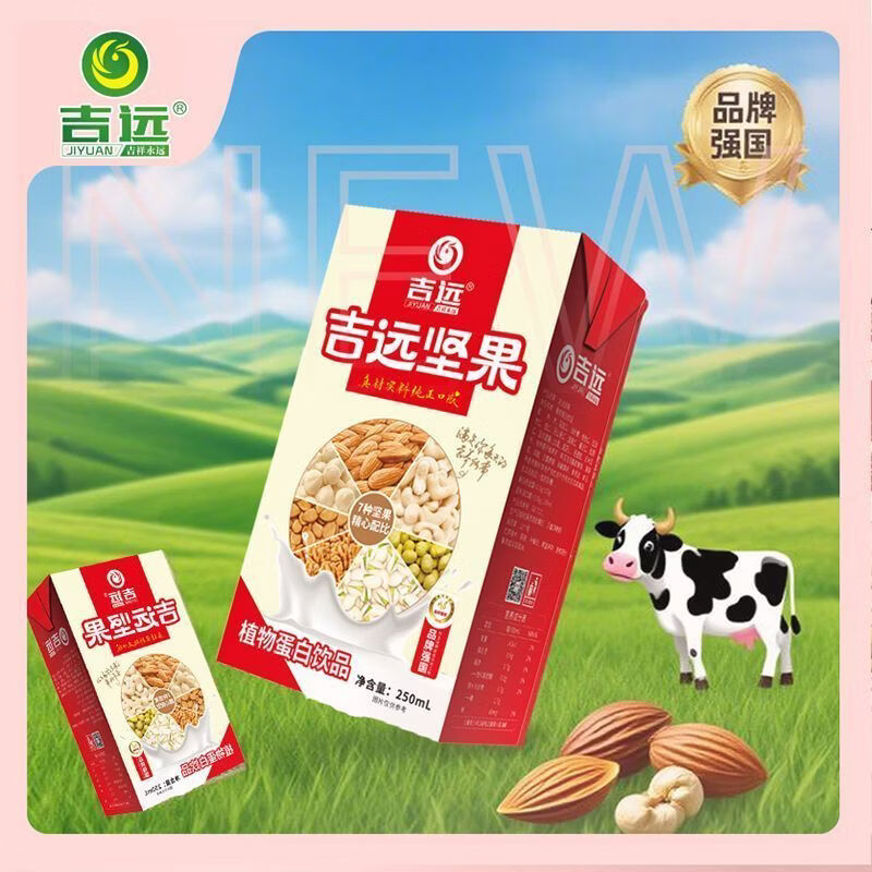 吉远每日坚果奶植物蛋白饮料250ml*24盒整箱营养早餐奶 【27年1月到期】坚果奶250ml*24盒整箱