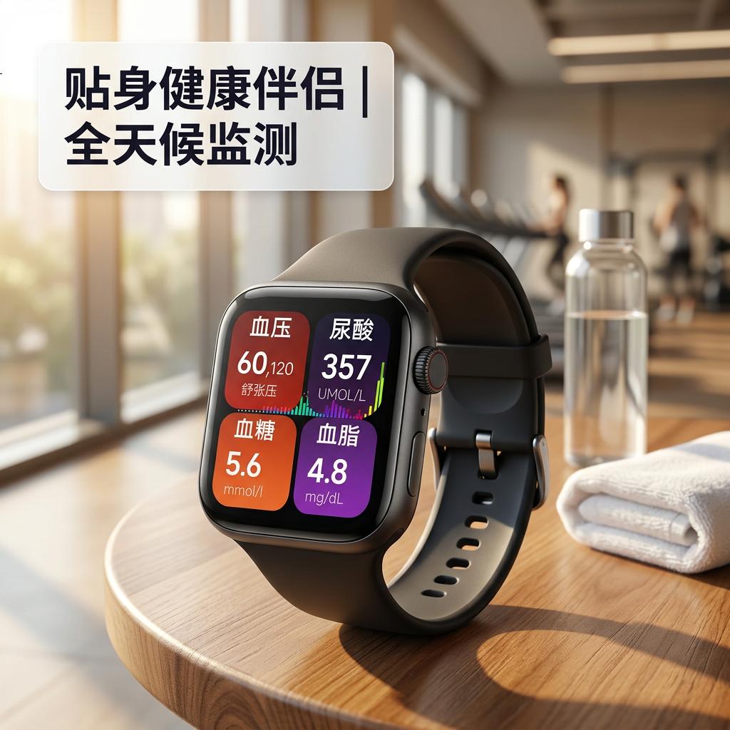 【智能管家】2026新款测血糖血压心率尿酸睡眠运动健身智能手表PG 至尊黑色顶配版【2026新款芯片】