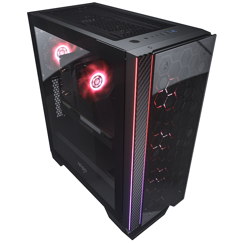 爱国者（aigo）炫影3京东定制版 黑色电脑机箱（标配3只RGB风扇/蜂窝玻璃面板/ATX主板/360冷排）