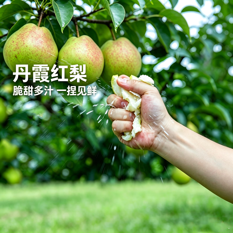 隆平 丹霞红梨 新鲜采摘脆甜多汁 应季水果 净重4.5斤 单果220g+