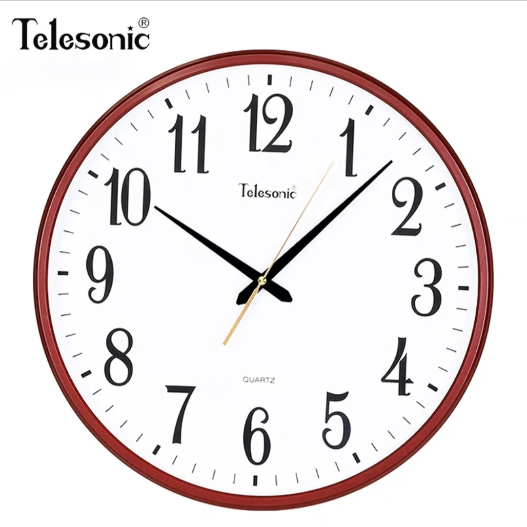 天王星1611北京发43cm挂钟客厅现代简约创意音石英钟卧室圆形壁 1611