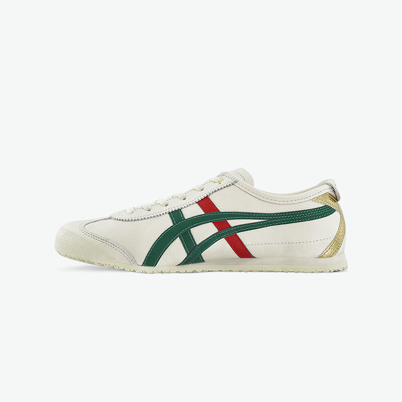 Onitsuka Tiger鬼塚虎MEXICO 66™男女款时尚百搭休闲运动小白鞋 米色/绿色 46
