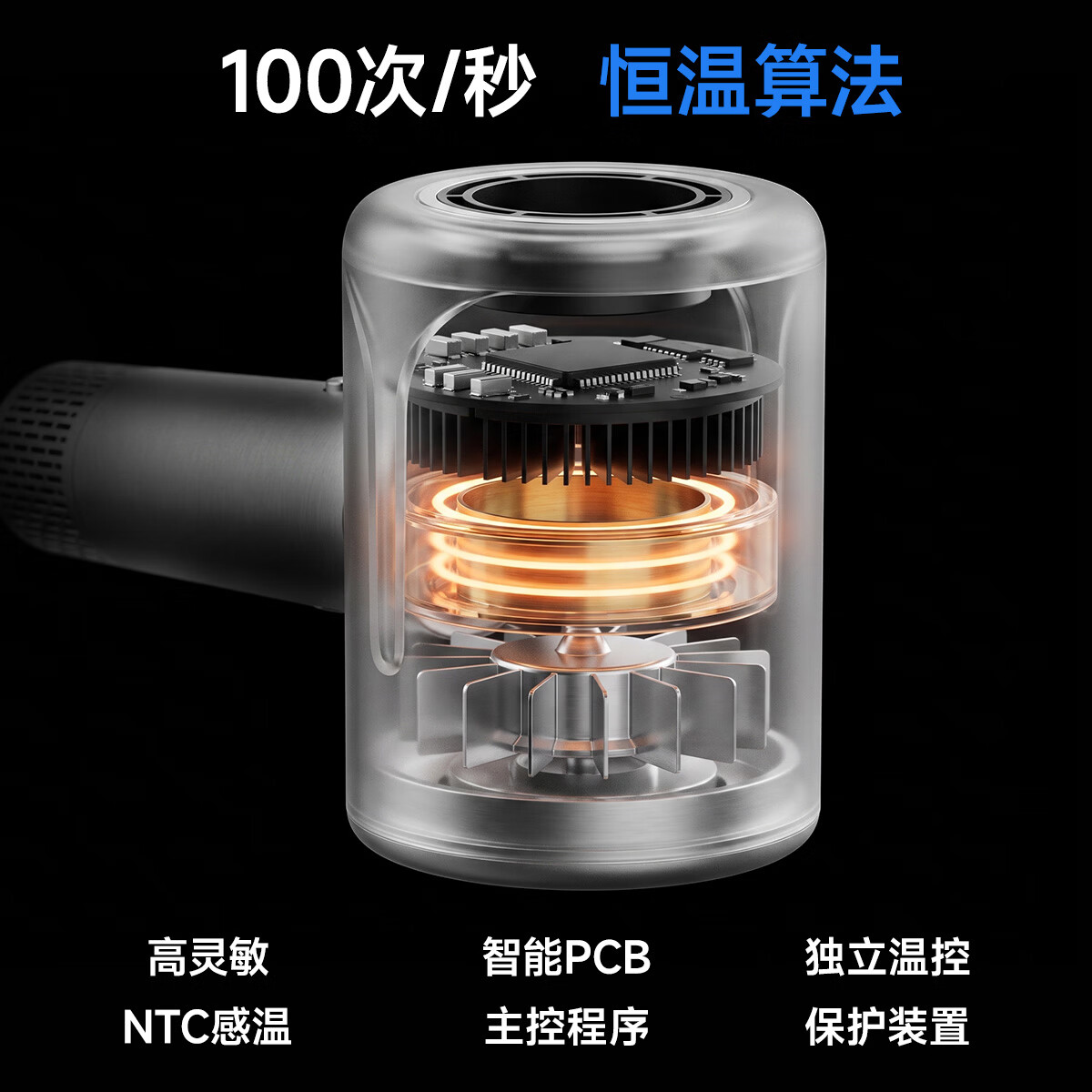 奔腾(POVOS)电吹风机家用高速负离子大风力速干低噪音学生宿舍便携风筒PH7000送女生日礼物推荐 太空灰【赠专属礼袋】
