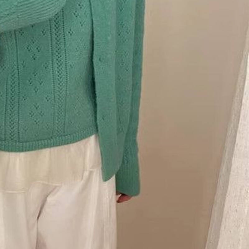 子牧棉麻2026秋冬装 女韩系气质针织两件套甜美小清新针织开衫套装7261 米白色 均码 （建议90-140斤）
