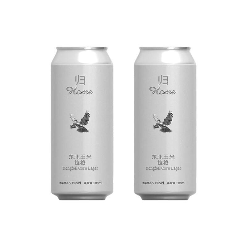 迦图鲮风味玉米啤酒 东北拉格/漂泊东北大米拉格清爽酒花大罐500 2听 归玉米拉格【26.5月产】 500mL