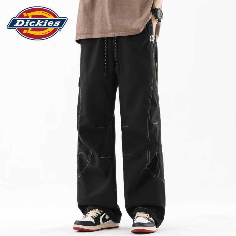 Dickies美式复古休闲裤男士2026秋季新款宽松舒适百搭运动时尚长裤子男装 黑色 【官方正品】 2XL 【建议155-175斤】 京东折扣/优惠券