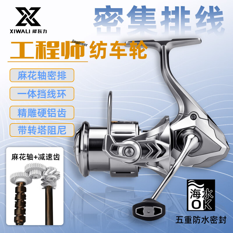犀瓦力纺车轮路亚渔轮渔具配件紧密排线金属线杯新款路亚竿鱼轮海竿轮 1500【密排】【电镀银】