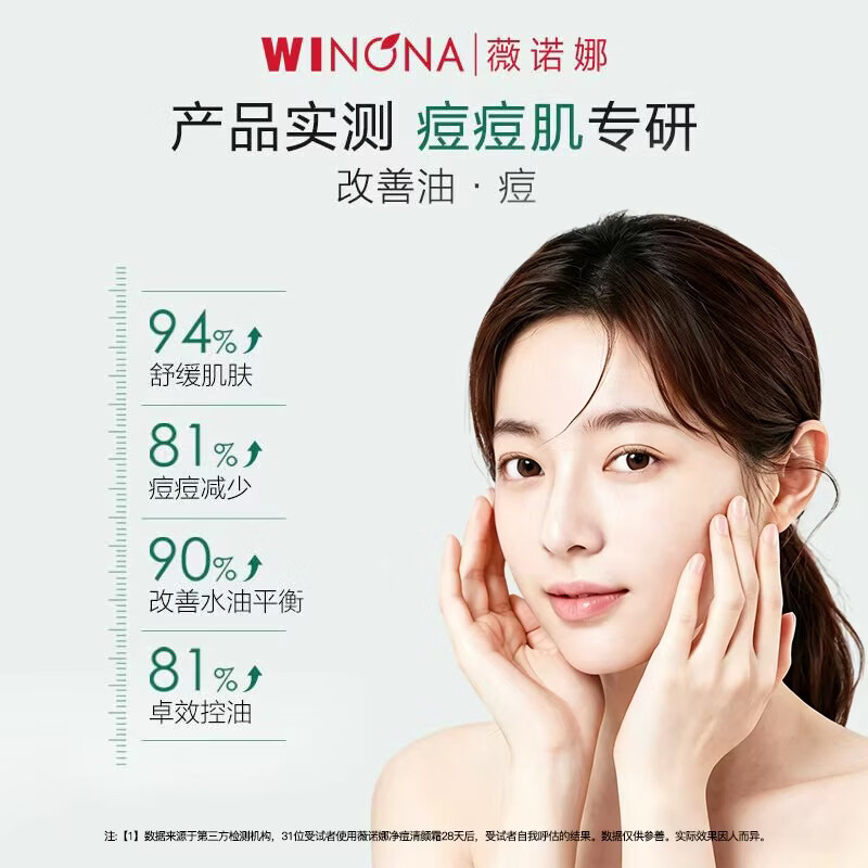薇诺娜净痘清颜护理套装油痘敏感肌舒缓修护控油祛痘护肤品水乳官方正品 4件套礼盒：洁面+水+霜+精华