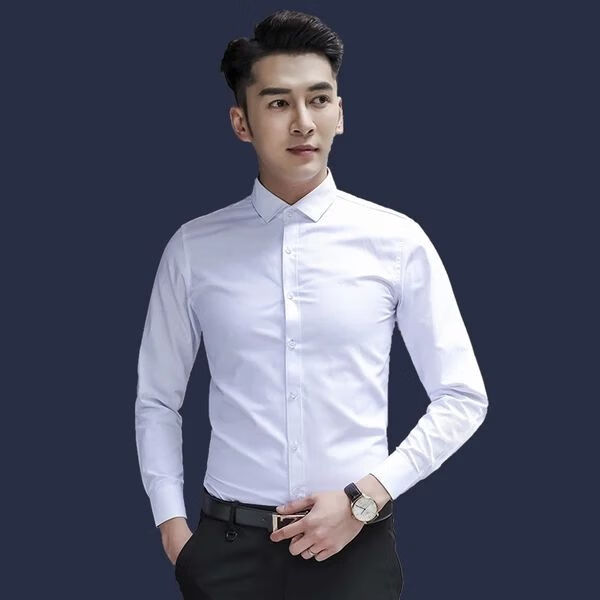 衣多穿衬衫男衬衫商务修韩版大学生白衬衫长袖男士韩版修身职业工装