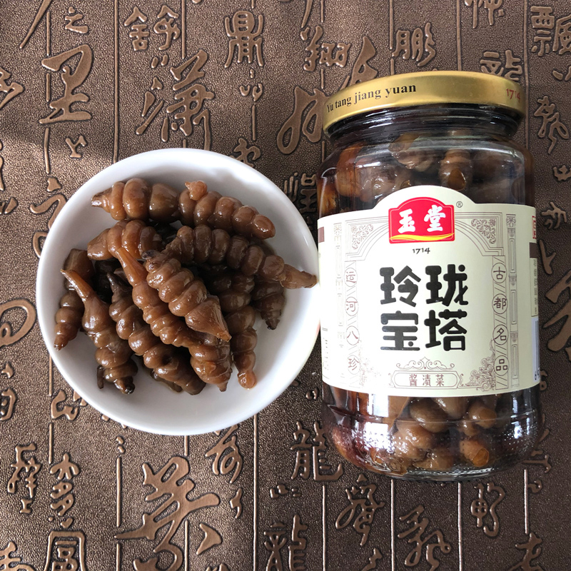 济宁玉堂酱园螺丝宝塔菜甘露地环酱菜350g*4瓶早餐下饭菜济宁特产