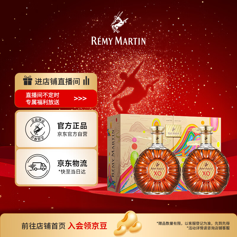 人头马（Remy Martin）XO优质香槟区干邑白兰地500ml*2瓶 艺术家黄宇兴典藏版
