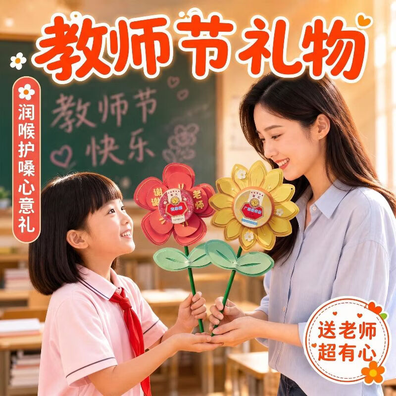 LOIKVE教师节礼物太阳花束幼儿园小学生送老师2026新款创意伴手礼品 花束套装A
