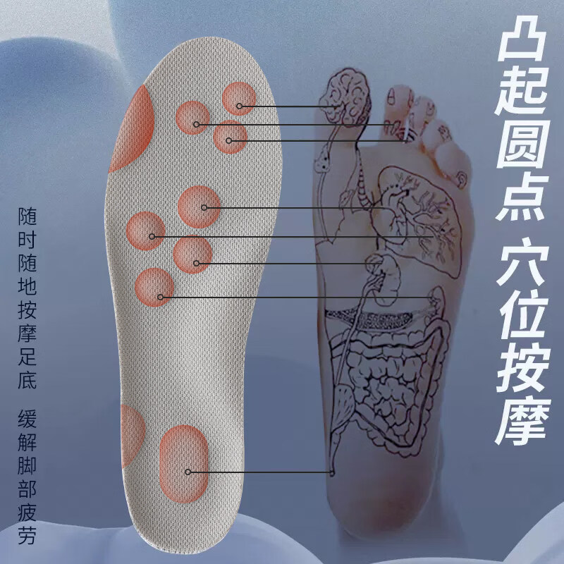 狗哥2双运动鞋垫男士军训软弹减震站久不累足弓支撑夏季抗菌防臭吸汗 【柔软升级】支撑足弓 45-46码2双