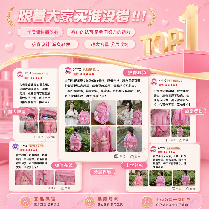 飒望德国书包双肩背包小学生1-3年级女高颜值2026年新款护脊轻便 水蓝色 | 大号款(3-6年级)【护脊设计 减负轻便】 【超大容量 重磅推出】