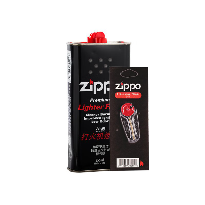 zippo之宝打火机油 燃油zp配件耗材 煤油套餐组合 355大油*1 火石*1