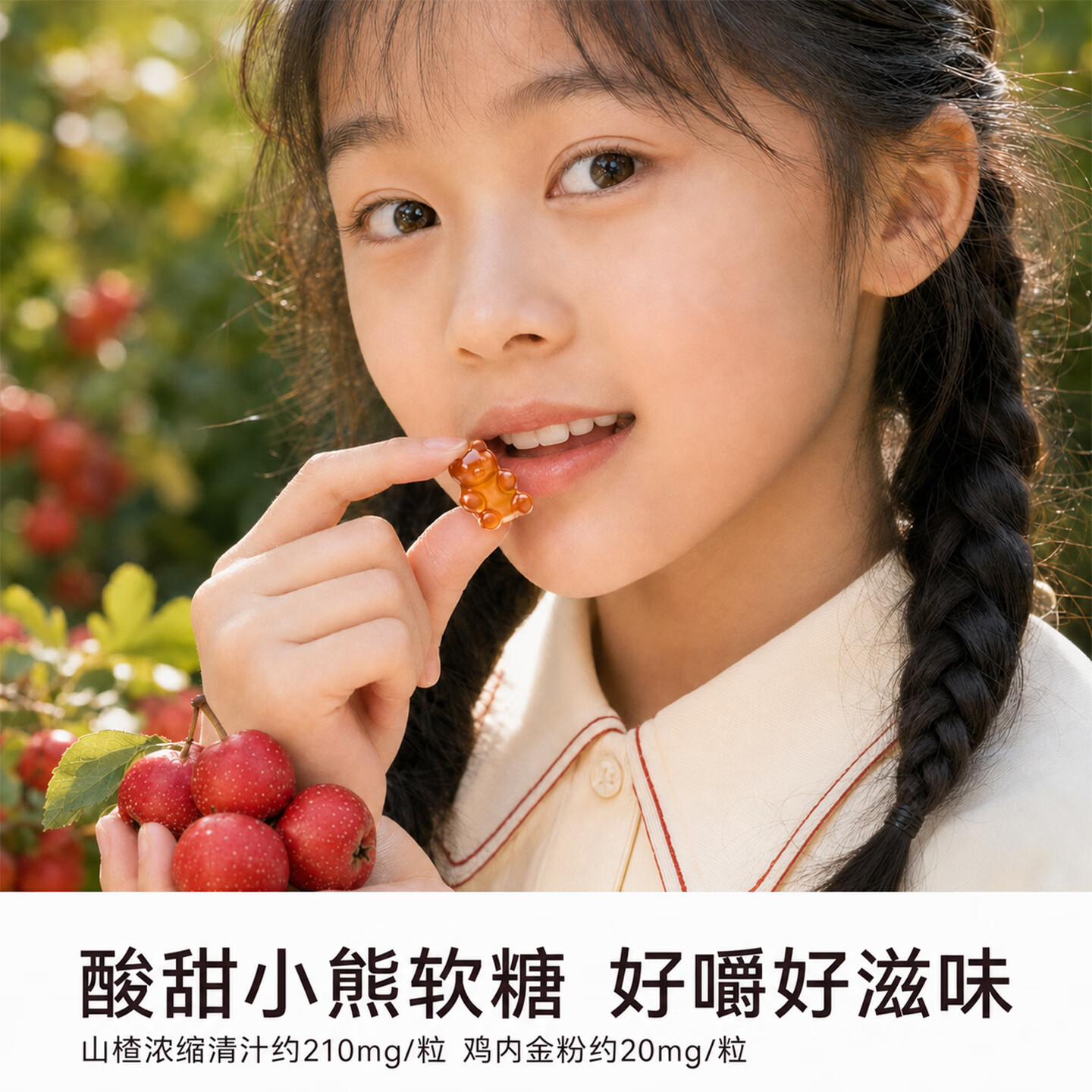 能量堡垒山楂鸡内金牛脾肽软糖清积健脾软糖温润肠道调养脾胃酸甜山楂味 【1瓶开胃装】 60g*1瓶