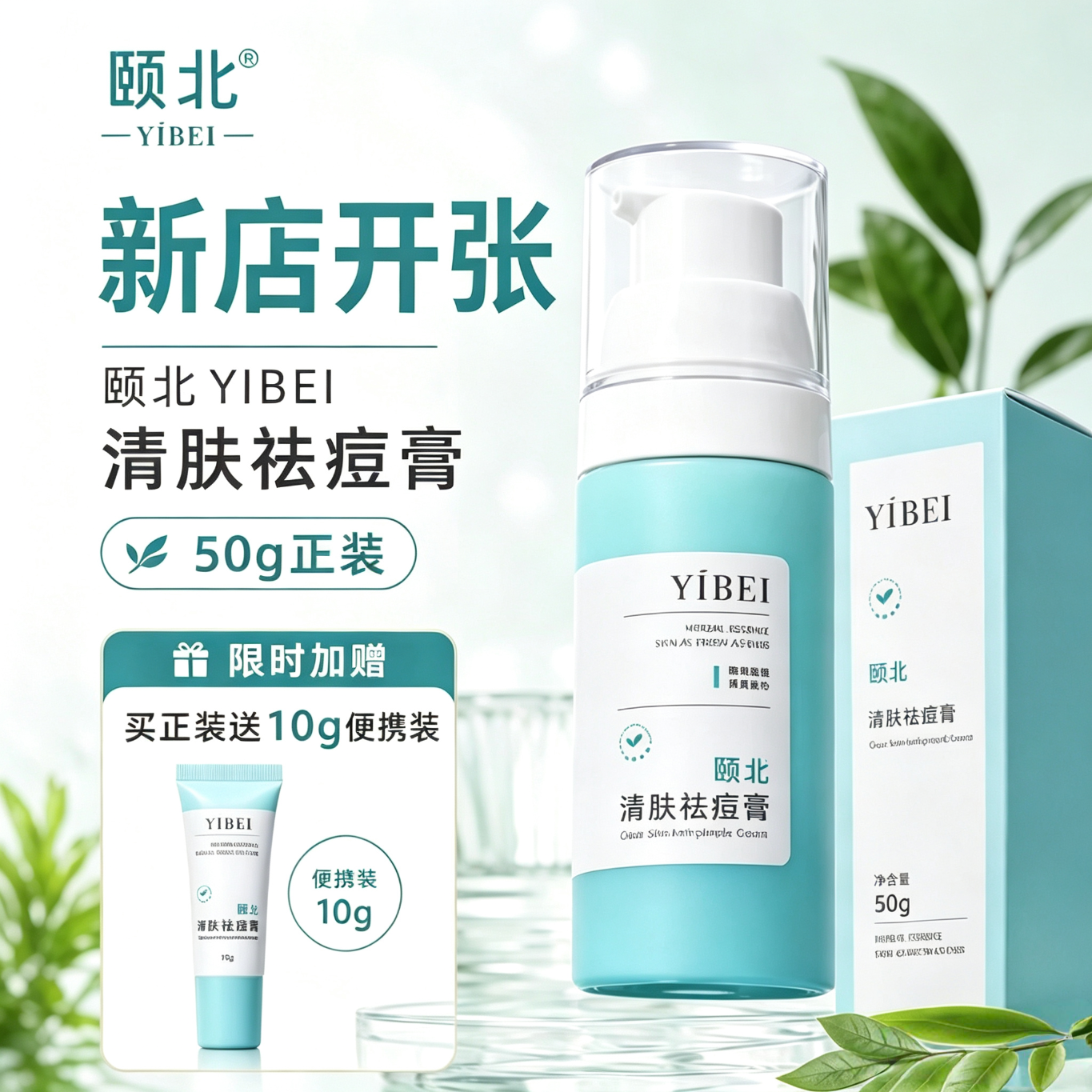 颐北清肤祛痘膏 祛痘粉刺淡化痘印痘疤温和不刺激 祛痘膏试用装