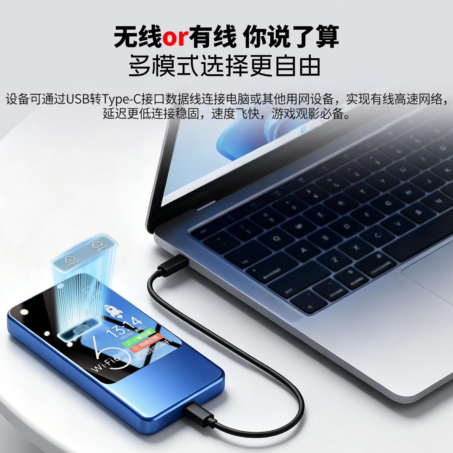 SENYO随身wifi2026新款移动wifi无线全国通用免插卡高速网络低延迟随身车载热点商务办公户外 【顶配限免升级10000毫安】多网自由换-蓝 稳定性提升60%新款wifi6+