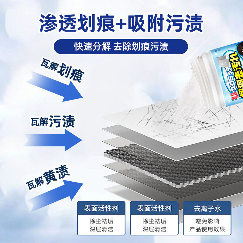 ZYVI【日本】瓷砖划痕清除剂柔光砖清洗剂金属黑印出除痕修复修复釉面 一盒装【体验装】修复瓷砖浅痕焕新 【京东快递次日达】地砖去刮痕|金属黑印|轻松去痕