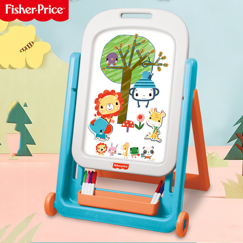 费(fisher-price)儿童多功能学习画板宝宝早教玩具涂鸦画画游戏画板