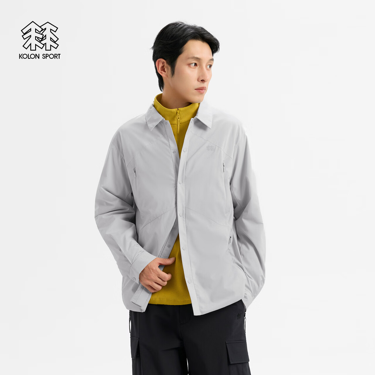 KOLON SPORT/可隆户外休闲衣 男士防泼水octa lining长袖衬衫