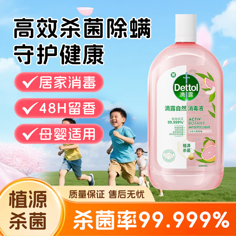 滴露(Dettol)滴露自然香氛衣物消毒液母婴衣物吹菌液杀菌除菌除螨去异味 滴露自然香氛消毒液1L*6瓶 京东折扣/优惠券