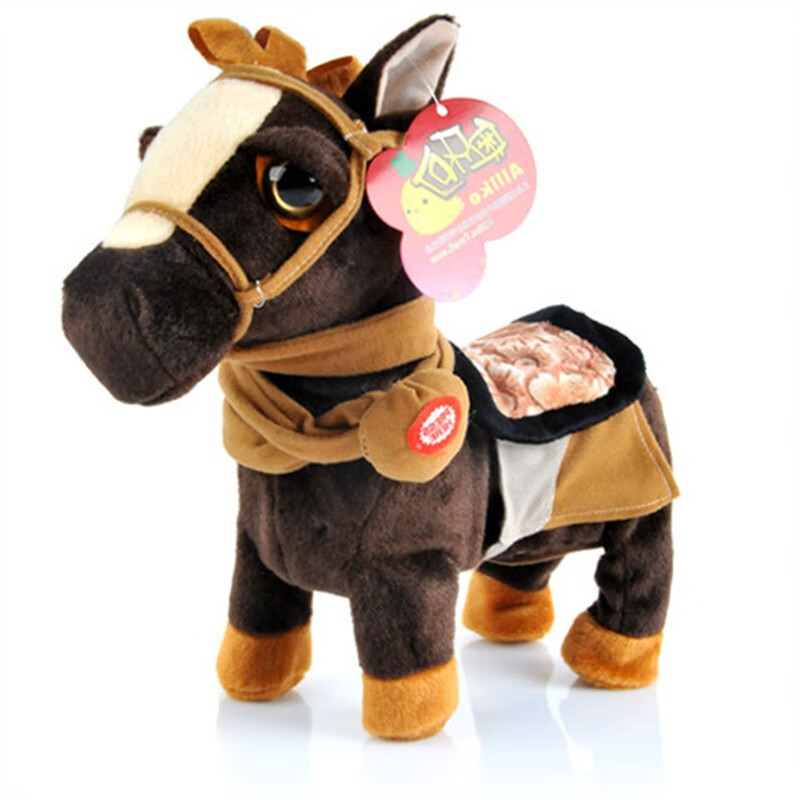 创京懿选可以骑的电动马牵绳马婴儿童毛绒仿真电动玩具玩偶礼物男孩女