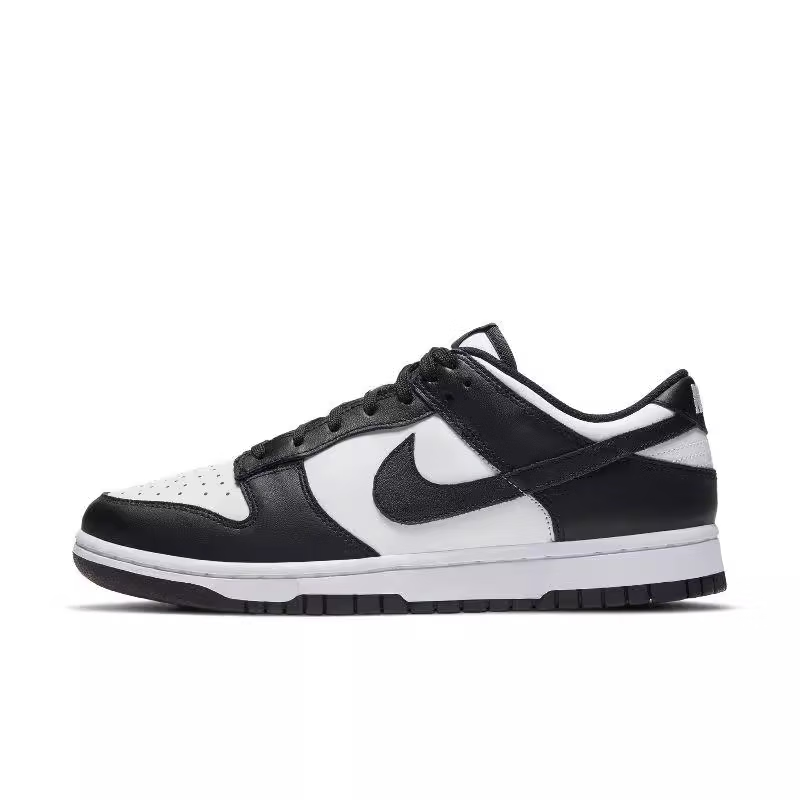 耐克（NIKE）DUNK LOW (GS)黑白熊猫夏季新款舒适百搭低帮休闲鞋 CW1590-100 黑色 36.5