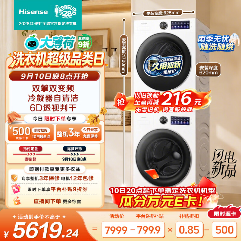 美的自营洗衣机 1645.18元，海信自营洗衣机以旧换新 1645.18元 - 折送网