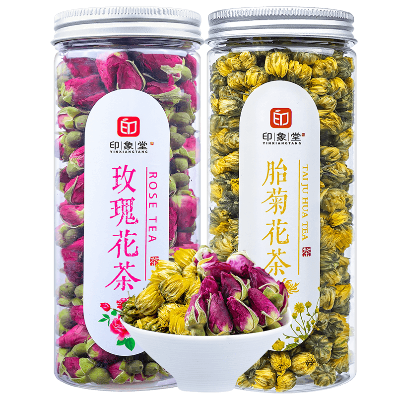 印象堂新茶胎菊菊花玫瑰花组合装130g价格趋势与评测