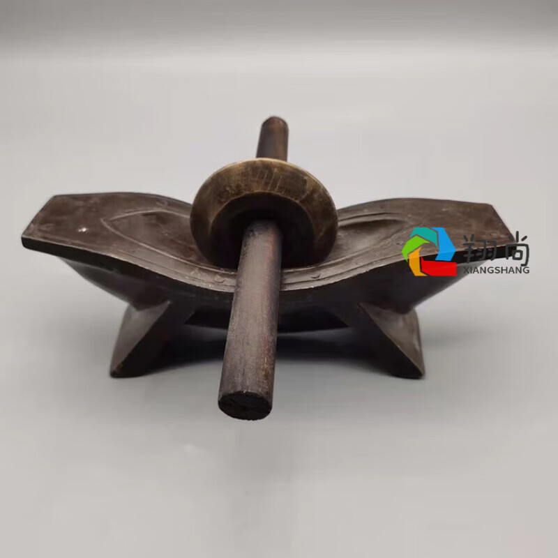纯铜药碾子纯铜药碾子船摆件古代碾药机中医药店桌面摆设仿古铜药