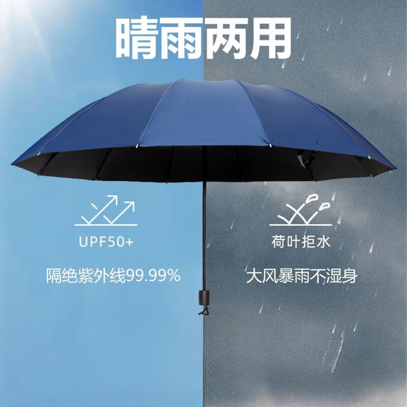 CRHMMFLF140cm特大号抗暴风雨雨伞加大加固加粗晴两用太阳儿童雨伞防晒伞 【140cm特大号抗暴风雨加大加固加粗-星耀黑