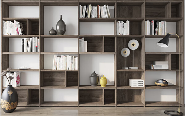 间背景墙3d立体直播背景布古风高级感书架书柜办公室 zb-82 600x300cm