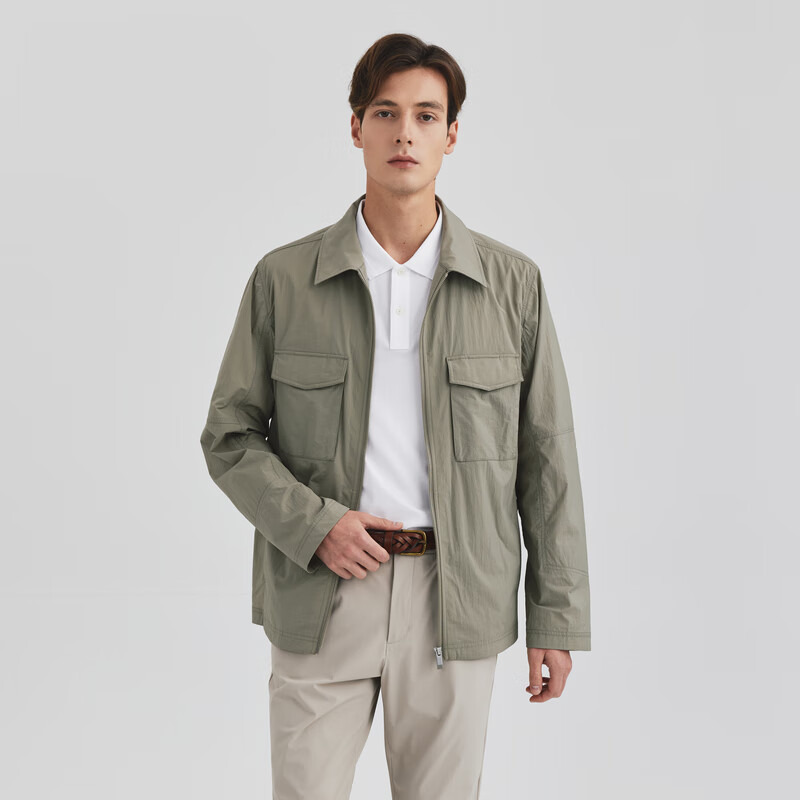 Scofield男士25年春季新款轻薄透气舒适商务休闲简约夹克外套上衣 军绿色 M 170